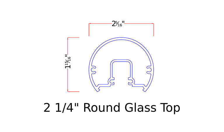 2 1/4" round glass top